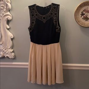 TFNC London- Navy/Beige Beaded Dress